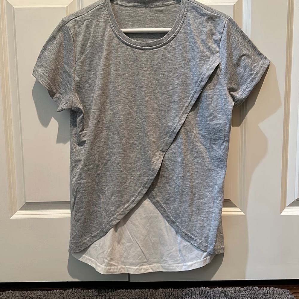 Light Gray T - Nursing Top